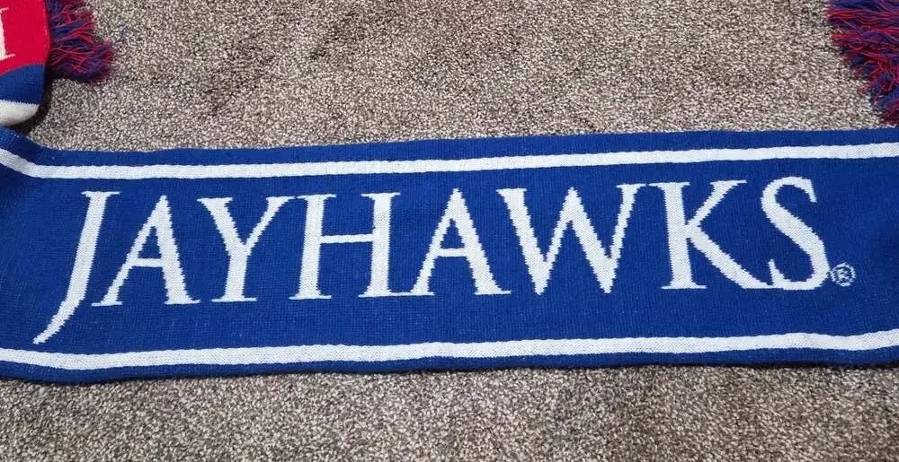 Kansas Jayhawks University of Kansas NCAA Knit Fringe Scarf